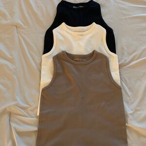 Classic Black, White, and Brown Tank Tops
